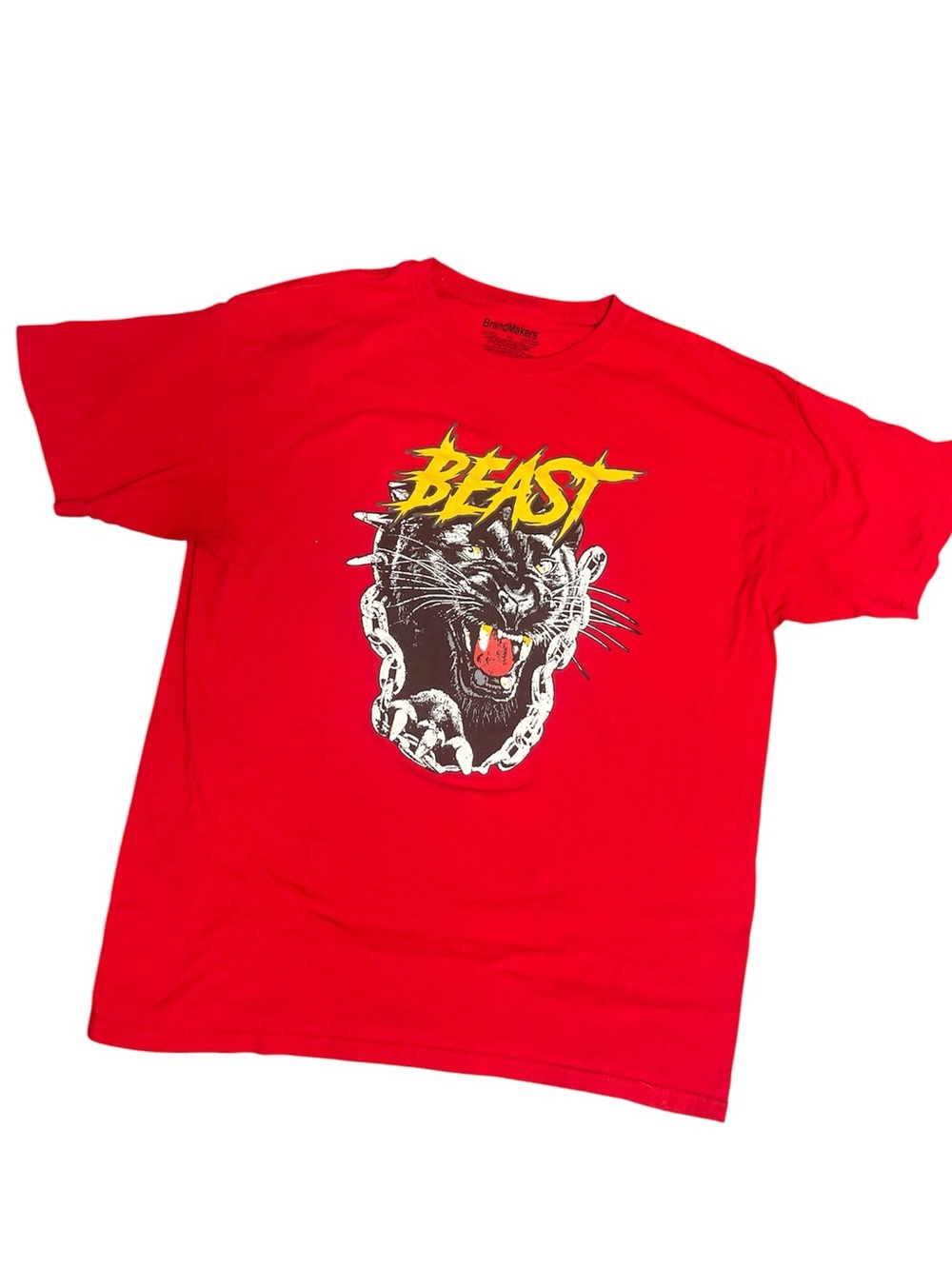 Beast Graphic Red Men's T-shirt size XL